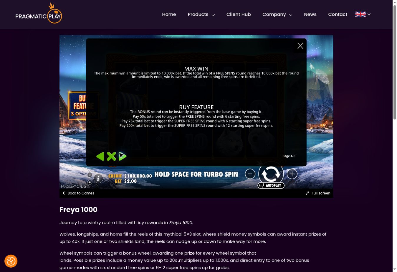 Freya 1000 — Win limit and purchase prices