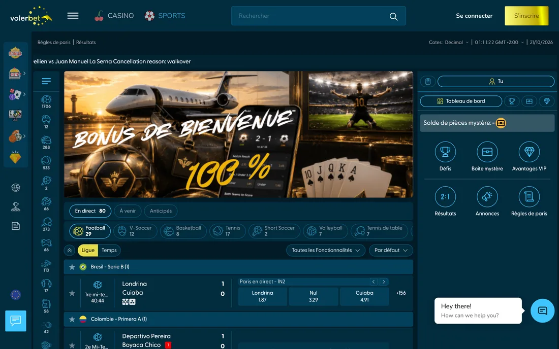 The sportsbook, with French football given prominence. Odds shown are from the time of capture.